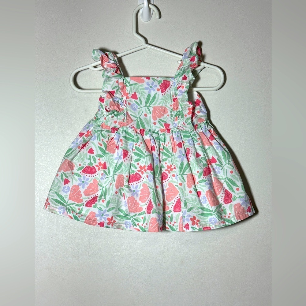 Carters Spring Floral Baby Sundress with Ruffle Straps 100% Cotton 0-3 months